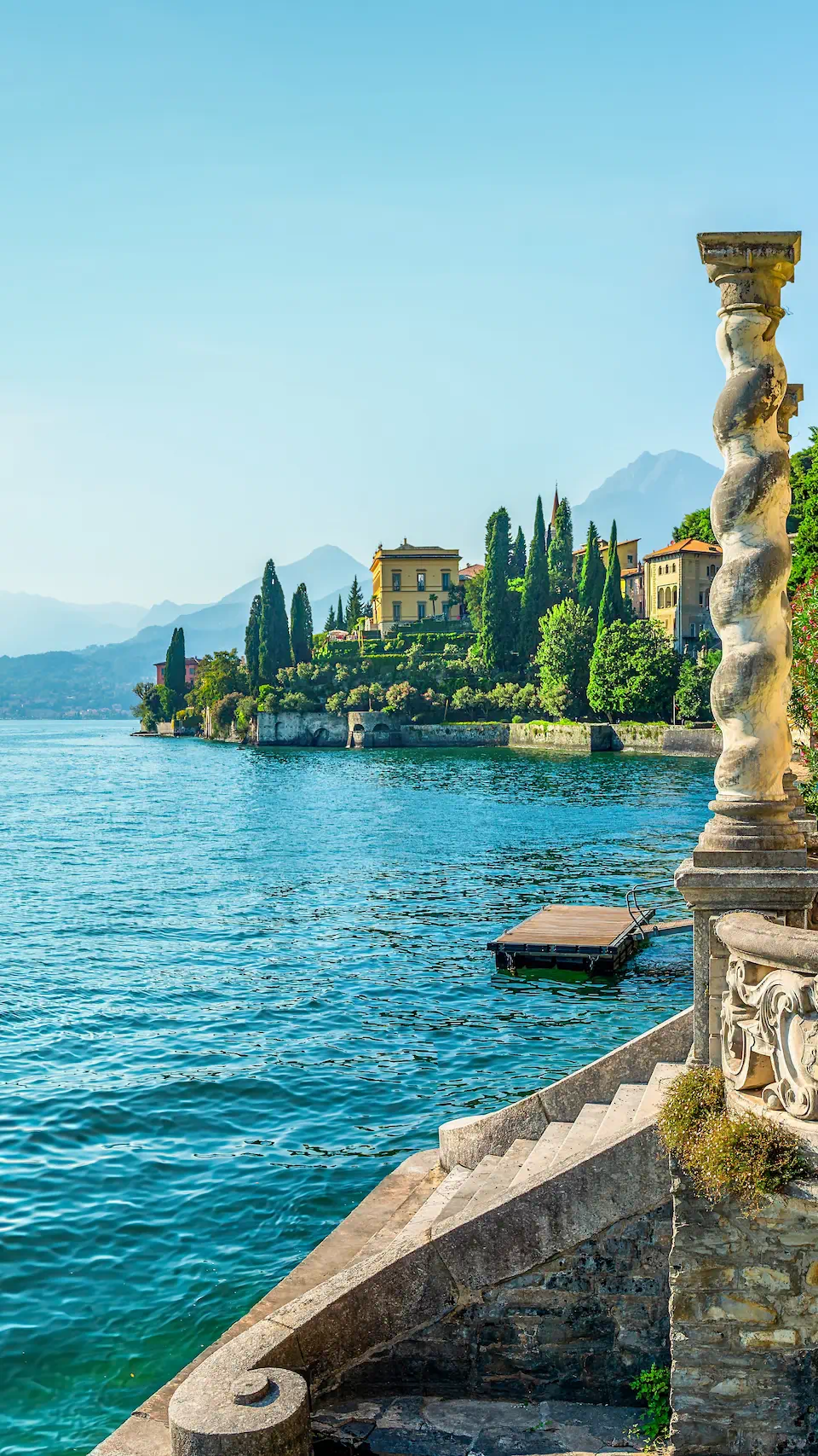 All inclusive Italy vacation overlooking Lake Como villa and lakeside scenery
